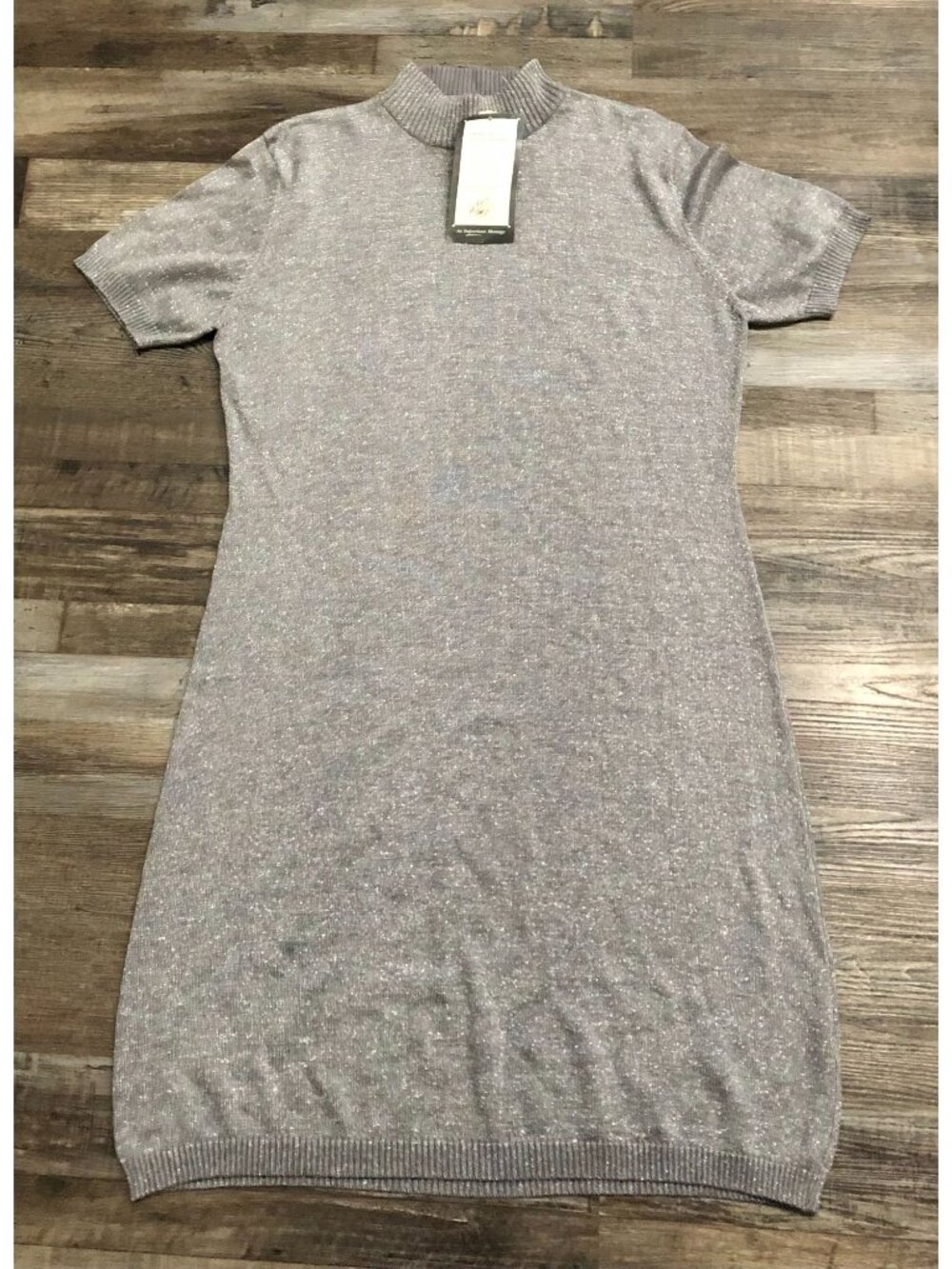 Patrick Collection Womens Large Silver Gray Sweater Dress New $140 Tags